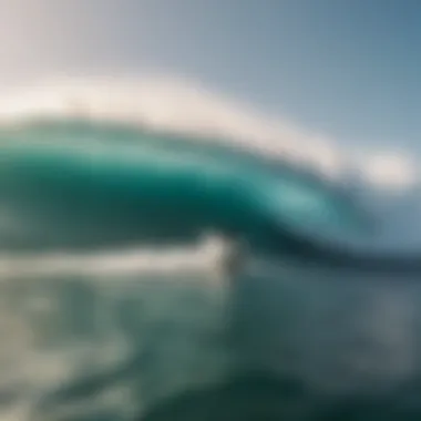 Serenity on the Water: Wake Surfing Landscape A serene landscape showcasing a wake surf session