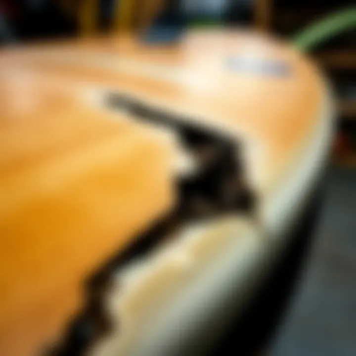 Common Damage Scenarios for Repair Illustration of common surfboard damage scenarios suitable for SolarEz repair