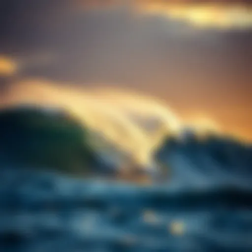 Illustration of standing waves forming in the ocean