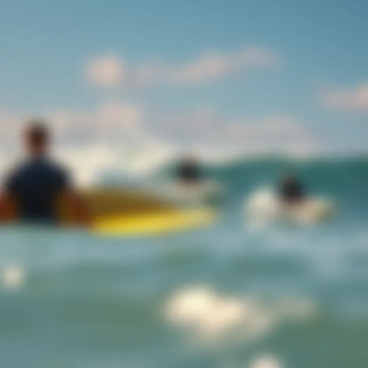 Embracing the Surf Culture A vibrant surf culture scene with surfers enjoying the ocean