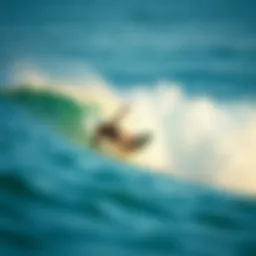 A skilled surfer maintaining balance on a wave