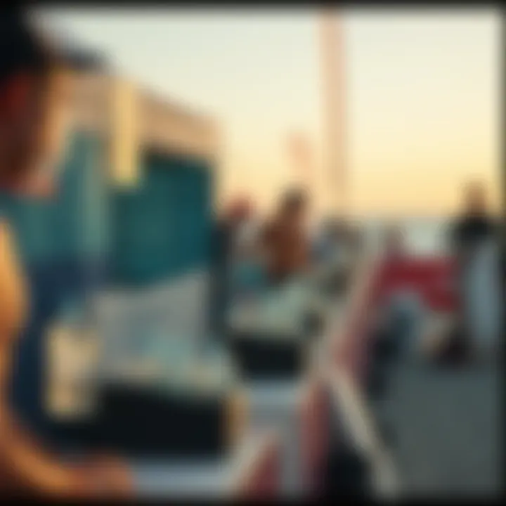 Hydration stations set up at a surf event