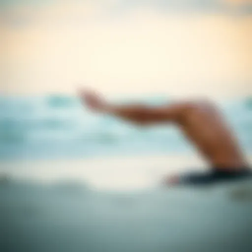 Effective Stretching Techniques for Surfers Surfer practicing stretching exercises on the beach