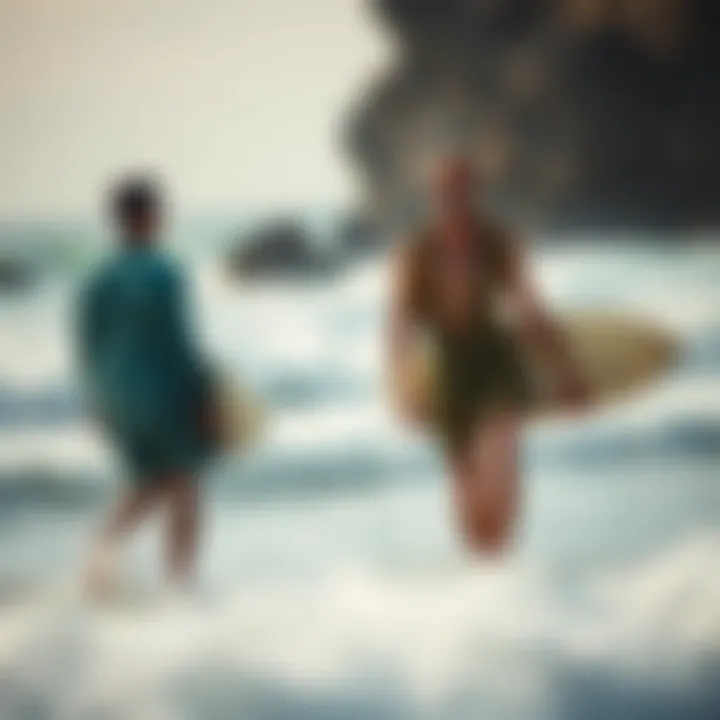 Illustration of design features enhancing the utility of a surf changing robe