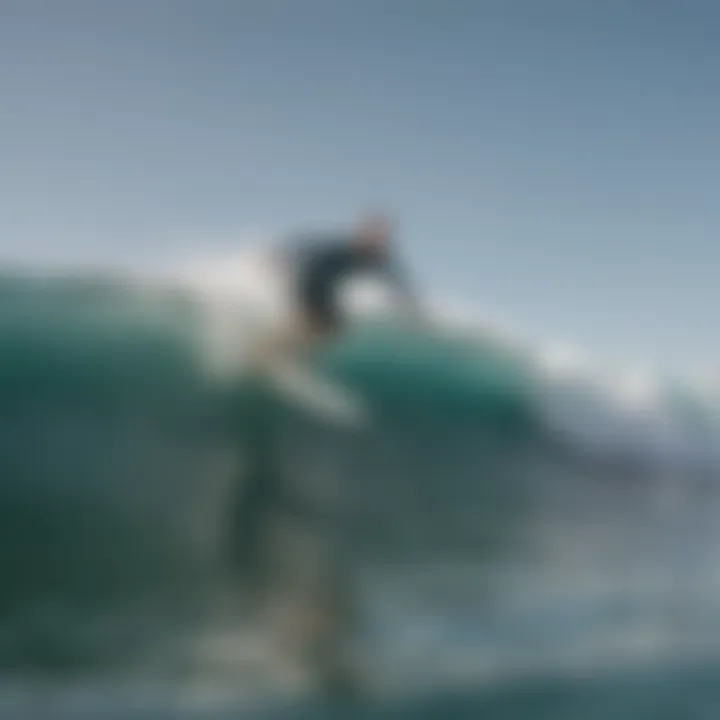 A group of surfers practicing ollie techniques