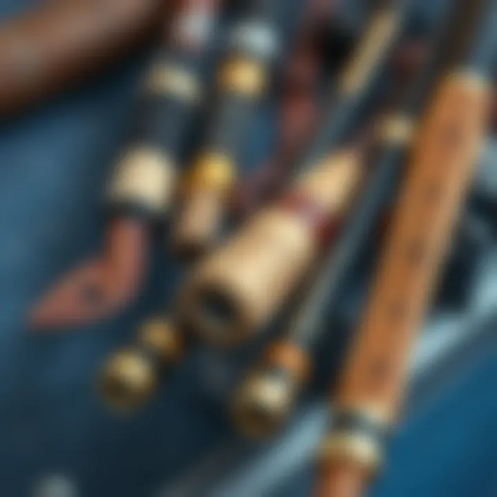 Construction Materials of Surf Fishing Rods Close-up of the construction materials used in surf fishing rods