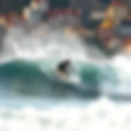 Surfer catching a wave at Praia do Norte