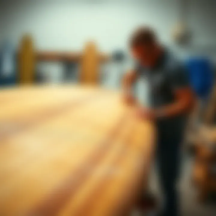 A beautifully finished surfboard showcasing craftsmanship