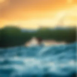 Surfer riding a wave in the Caribbean