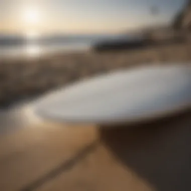 Before and after comparison of surfboard surface