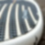 Textured Grip Material for Surfboard Pads Close-up of a textured surfboard pad showcasing grip material