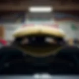 Surfboard roof rack pad showing soft cushioning material