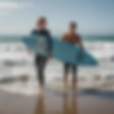 Promoting Ocean Conservation with Carrying Cases An environmentally conscious surfer caring for the ocean while using a boogie board case