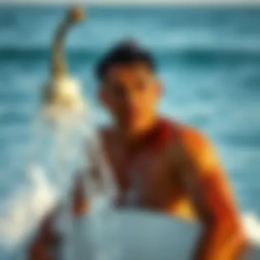 Surfer using RinseKit for a refreshing clean-up