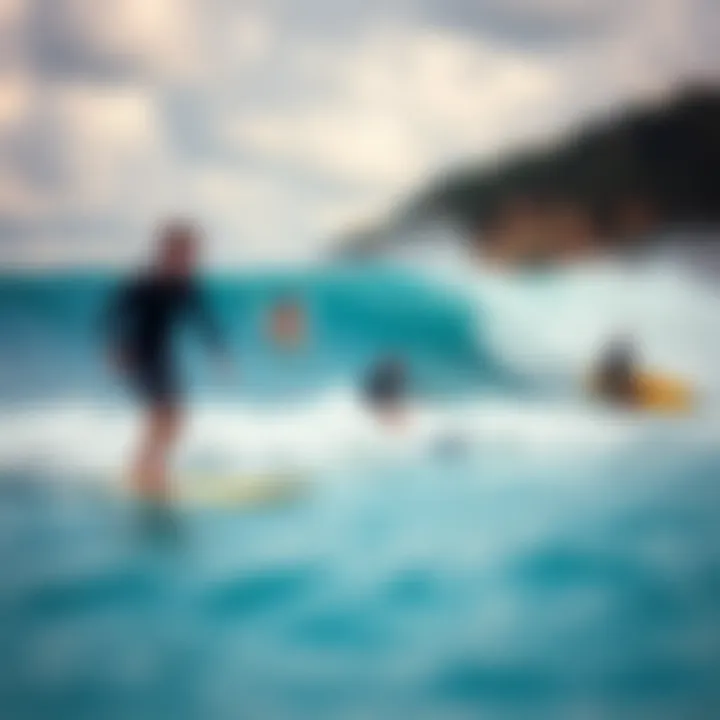 Surfers enjoying perfect waves in a state-of-the-art wave pool