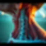 Anatomical diagram of the neck muscles affected by surfing.