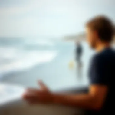 Community Involvement in Ocean Conservation A local surfer engaging in ocean conservation efforts along the coastline