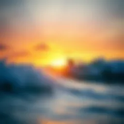 A surfer riding a wave during sunset in Costa Rica