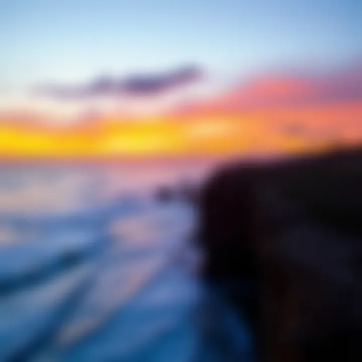 Stunning Sunset Over the Coastline Breathtaking sunset view over Puerto Escondido's coastline