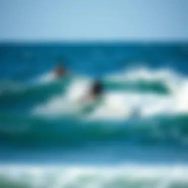 Surfers Riding the Pacific Waves Surfers riding the powerful waves of the Pacific Ocean