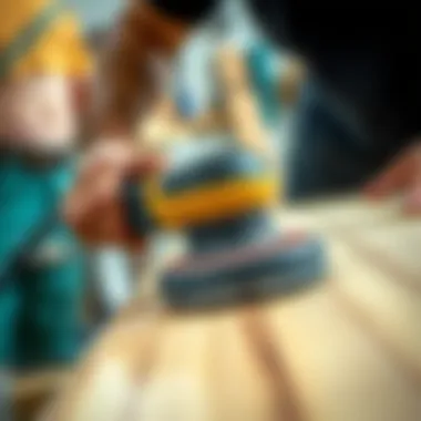 Precision in Action: Surfprep 3x4 Electric Ray Sander Close-up of the Surfprep 3x4 Electric Ray Sander in action