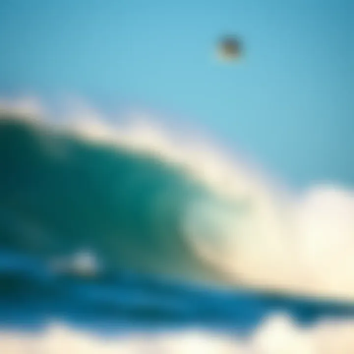 A vibrant wave crashing on the shore, symbolizing the essence of surf culture.