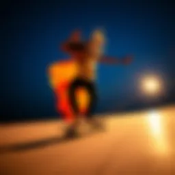 Graceful dance longboarding move on a smooth surface