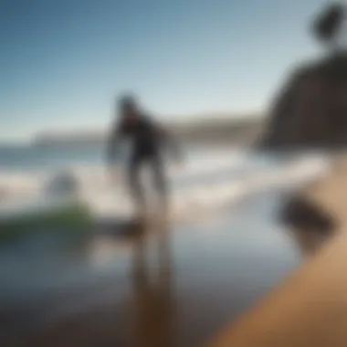 Riding the Waves: The Beauty of Longboarding Scenic view of a longboarder on a coastal path
