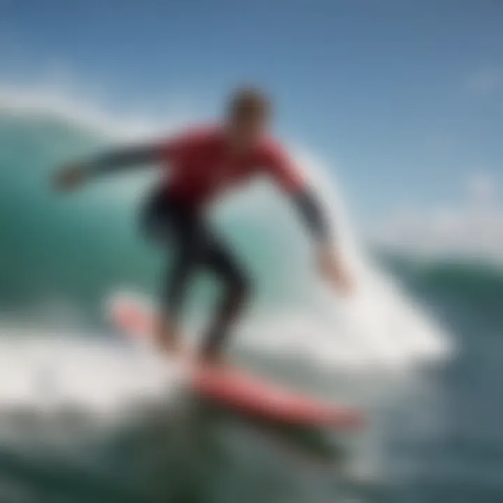 Dynamic short board surfing action in powerful waves.