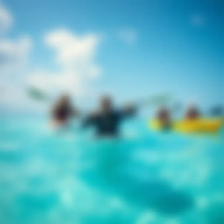 Adventure Activities in Maldives Tourists engaging in water sports like snorkeling and kayaking in the Maldives' pristine waters