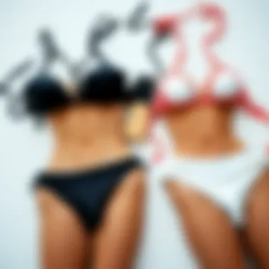 Bikini Style Comparison Different bikini styles laid out to compare aesthetics and functionality