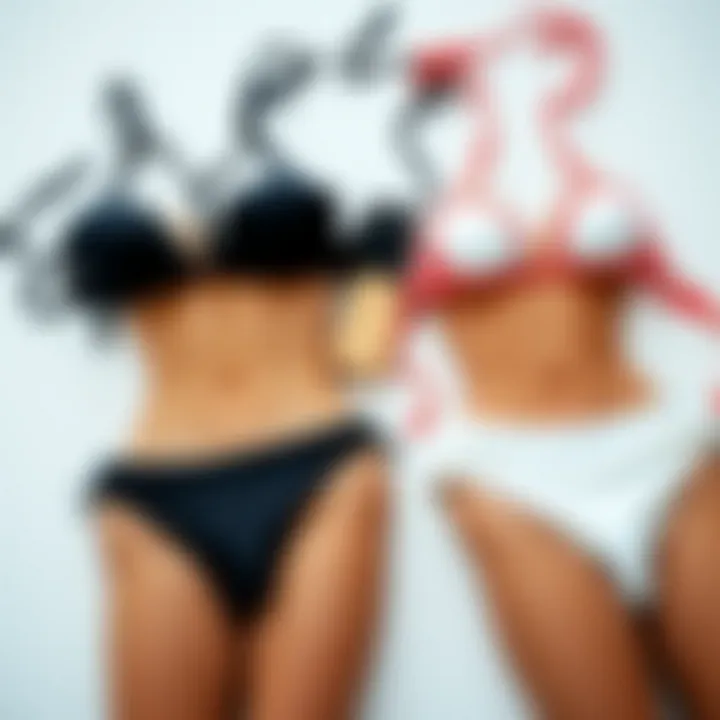 Bikini Style Comparison Different bikini styles laid out to compare aesthetics and functionality