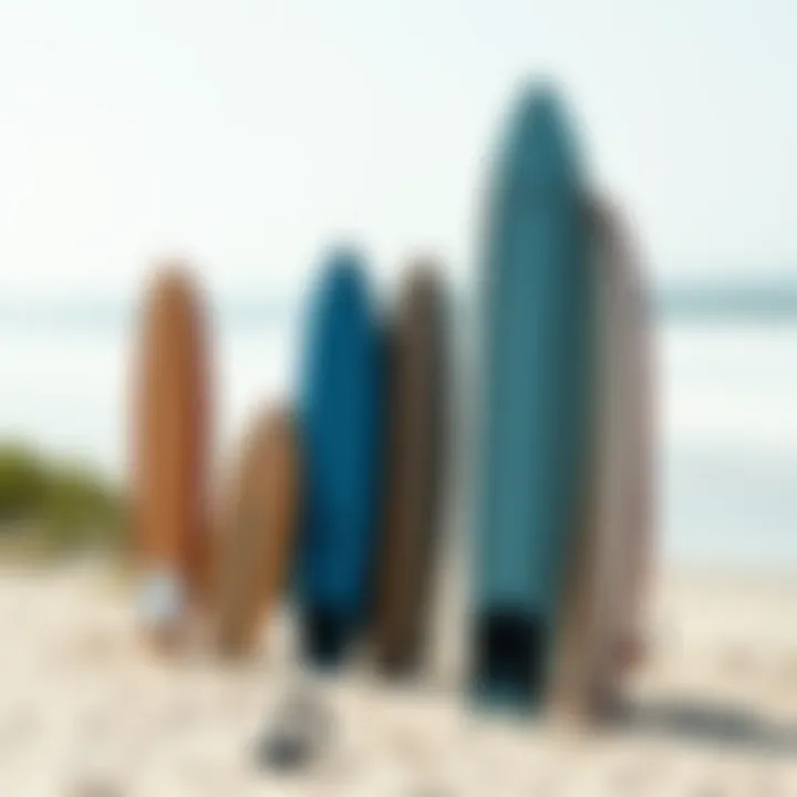 Eco-Friendly Surfboards on the Beach A serene beach scene featuring eco-friendly surfboards, emphasizing sustainability in surfing.