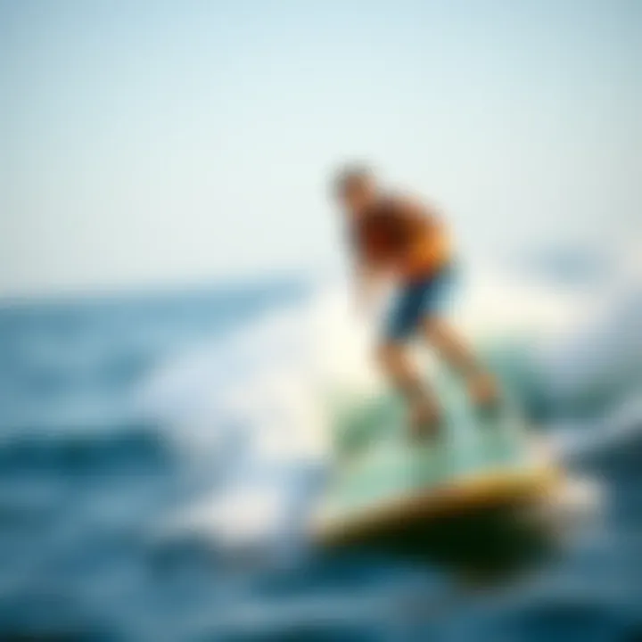 High-performance Wakesurf Skimboard High-performance wakesurf skimboard on water