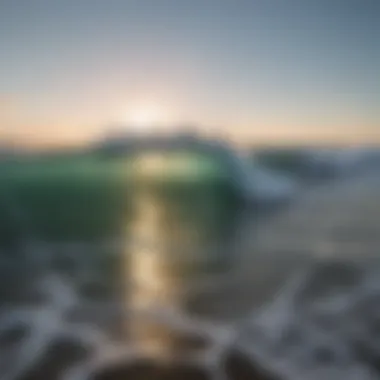 Tranquility of Ocean Waves A tranquil ocean wave gently breaking on a sunlit shore