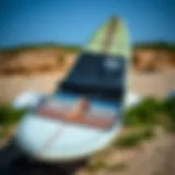 A long board surf bag showcasing its protective features