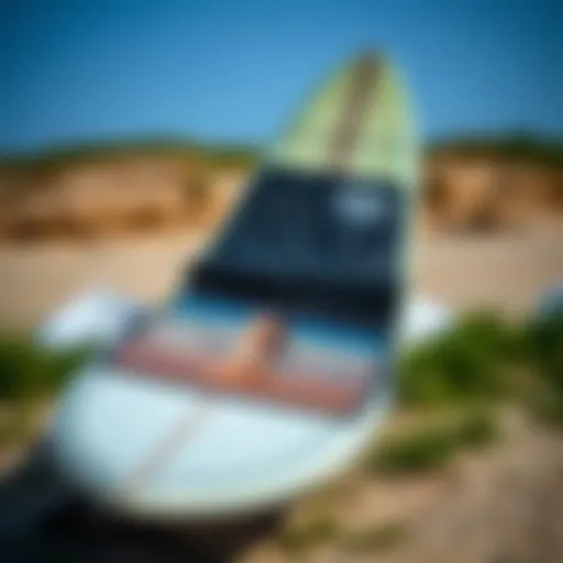 A long board surf bag showcasing its protective features