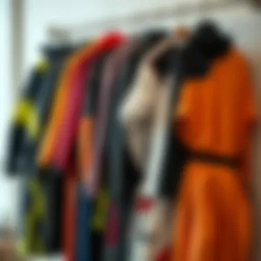 Diverse Designs of Wetsuit Changing Robes An array of wetsuit changing robes in different designs and colors displayed on a rack