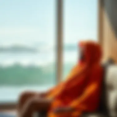 Surfer in Comfort Post-Surf A surfer enjoying comfort in a changing robe after a surf session