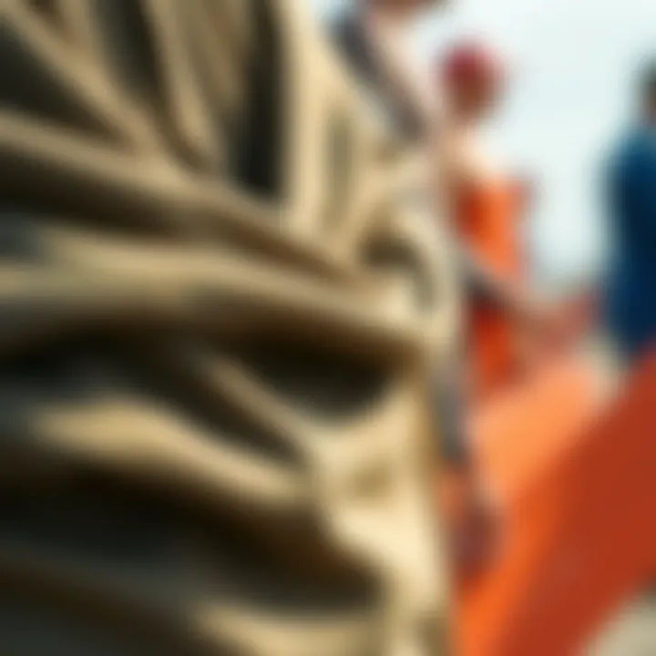 Eco-Friendly Materials in Wetsuit Robes Close-up of sustainable materials used in wetsuit changing robes