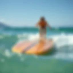 A modern surfboard featuring sustainable materials