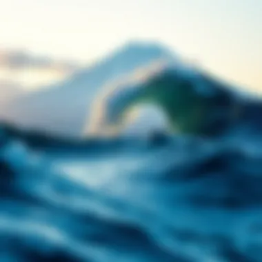 Symbolic representation of the wave and Mount Fuji