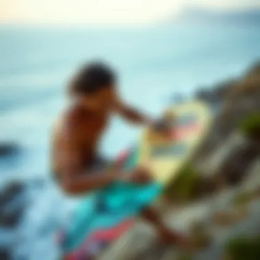 Personalized Artwork on Longboarding A longboard rider showcasing personalized artwork