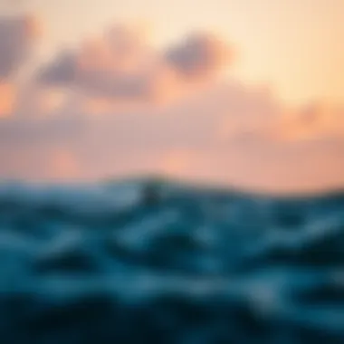 Environmental Influences on Surfing Balance A serene ocean landscape illustrating environmental factors in surfing