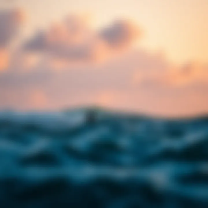 Environmental Influences on Surfing Balance A serene ocean landscape illustrating environmental factors in surfing