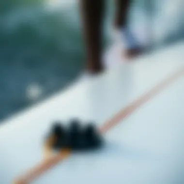 Design Elements for Stability Close-up of a surfboard's design enhancing stability