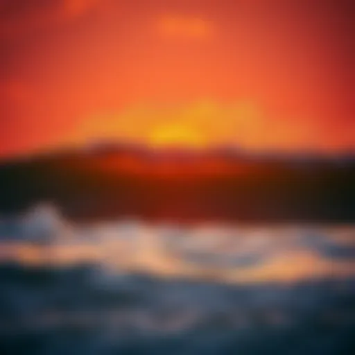 Golden Waves at Dusk A breathtaking sunset casting golden hues over rolling ocean waves.