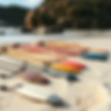 Surf Necklaces and Ocean Conservation A group of surf necklaces laid on a sandy beach, symbolizing ocean conservation.