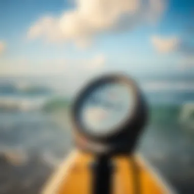 Anemometer displaying wind direction against a scenic ocean backdrop