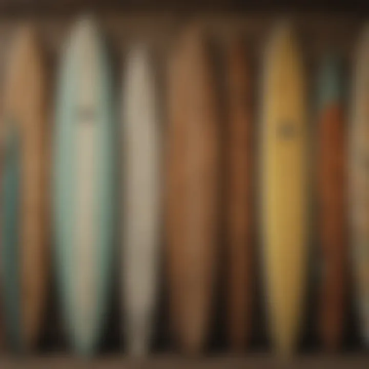 Vintage surfboards from the 20th century
